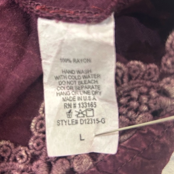 Altar'd State Plum Lace Flowy Camisole. Size Large. Layering. - Picture 8 of 8